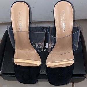 Fashion Nova Clear Strap Wedges